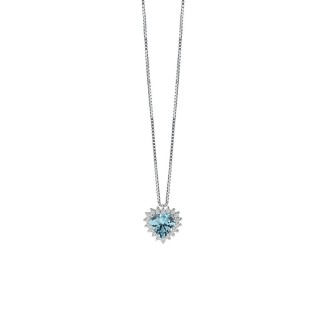 Salvini necklace with diamonds and aquamarine at heart 20077276