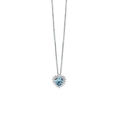 Salvini necklace with diamonds and aquamarine at heart 20077276