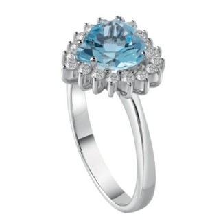 Salvini ring with diamonds and aquamarine Capri 20077275
