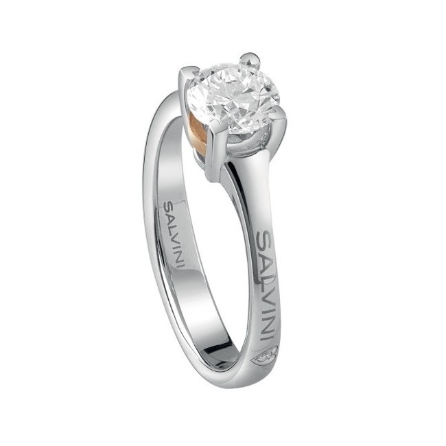 Anello Salvini con diamante solitario Battito - 20074772