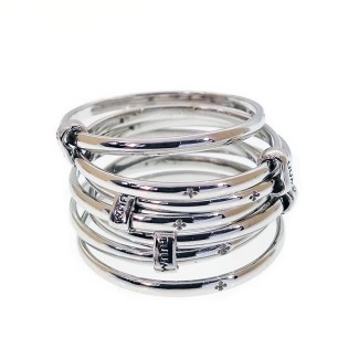 Ring TUUM SETTEDONI dünne Fäden Rhodium Silber - DONIL090C00