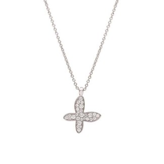 Mimì Freevola rose gold necklace with butterfly pendant in diamonds