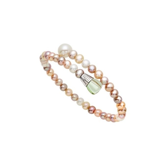 Mimì Lollipop Armband Multicolor-Perlen mit Prasiolit und orange Saphir