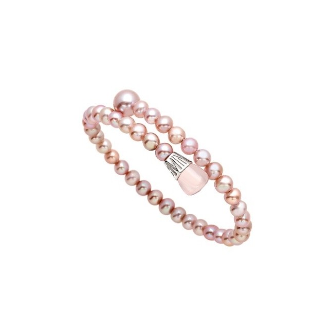 Mimì Lollipop purple pearls bracelet with rose quartz and violet sapphire