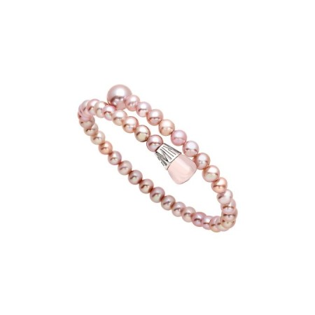 Mimì Lollipop purple pearls bracelet with rose quartz and violet sapphire