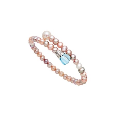 Bracciale Mimì Lollipop perle multicolor con topazio blu e zaffiro viola