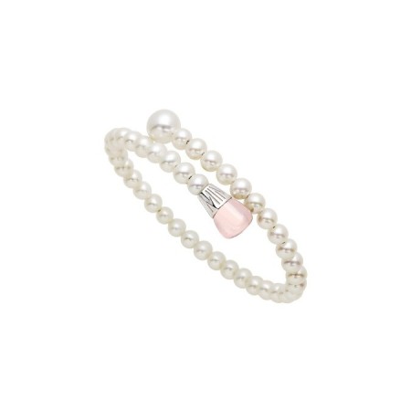 Mimì Lollipop bracelet white pearls with rose quartz and sapphire