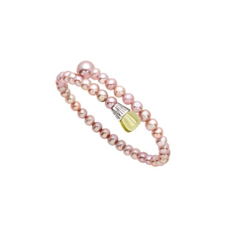 Mimì Lollipop purple pearls bracelet with lemon quartz and orange sapphire