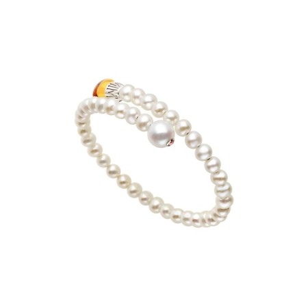 Bracciale Mimì Lollipop perle bianche con quarzo citrino e zaffiro viola