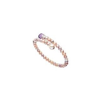 Bracciale Mimì Lollipop perle multicolor con ametista e zaffiro viola