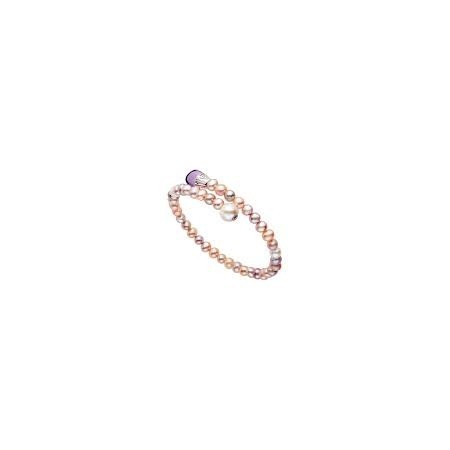 Bracciale Mimì Lollipop perle multicolor con ametista e zaffiro viola
