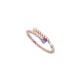 Bracciale Mimì Lollipop perle multicolor con ametista e zaffiro viola 2