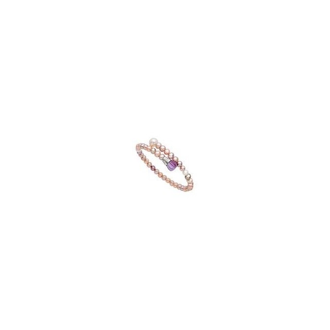 Bracciale Mimì Lollipop perle multicolor con ametista e zaffiro viola