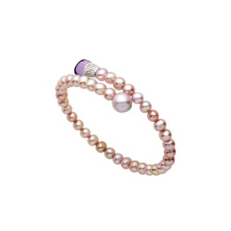 Bracciale Mimì Lollipop perle viola con ametista e Tsavorite