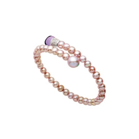 Bracciale Mimì Lollipop perle viola con ametista e Tsavorite