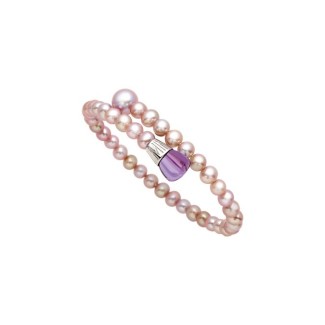 Bracciale Mimì Lollipop perle viola con ametista e Tsavorite 2