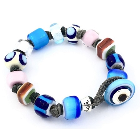 Moi Unico bracelet with pearls in blue white gold glass