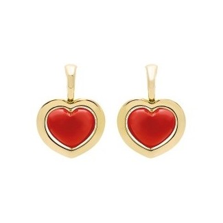 Drop earrings Romeo and Juliet gold and coral paste collection