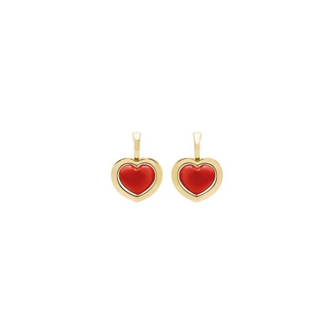 Drop earrings Romeo and Juliet gold and coral paste collection