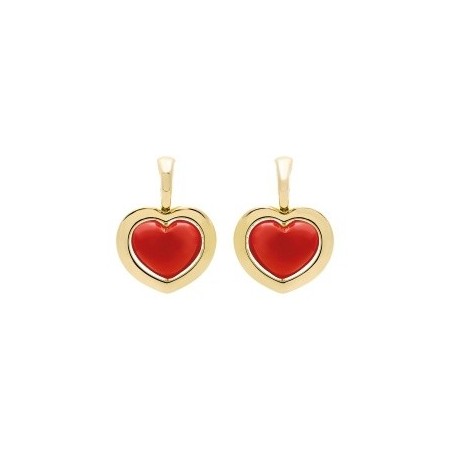Drop earrings Romeo and Juliet gold and coral paste collection
