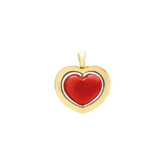 Heart pendant Romeo and Juliet gold and coral paste collection