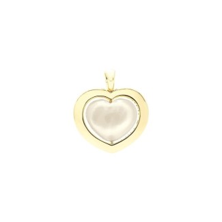 Gold and white quartzite Giulietta and Romeo heart pendant
