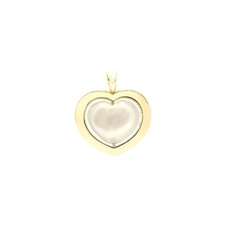 Gold and white quartzite Giulietta and Romeo heart pendant