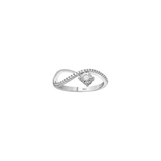 Bliss ring Pansiero collection in gold and diamonds infinite solitaire model