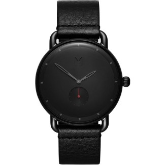 Watch MVMT Revolver Basin quartz black leather red lancet hand