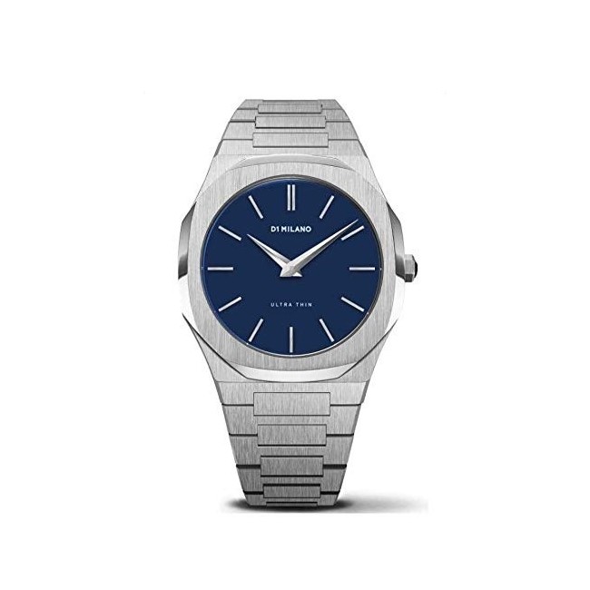 Uhr D1 Milano Linie Ultra Thin achteckig Blaues Zifferblatt