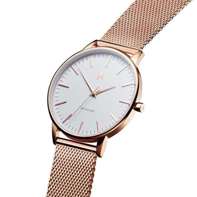 MVMT Boulevard Malibu-Uhr aus Vintage-Rosé-Rosé-Mesh