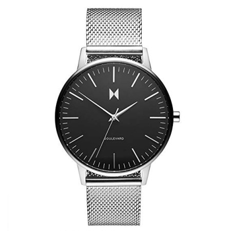 Orologio MVMT Boulevard Wilshire nero maglia milano silver