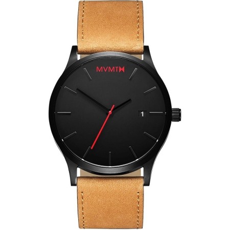 Watch MVMT Classic Black Tan utra thin black leather