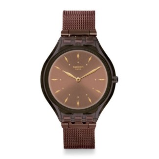 Orologio Swatch Skin Skinchoc maglia milano color cioccolato - SVOC101M