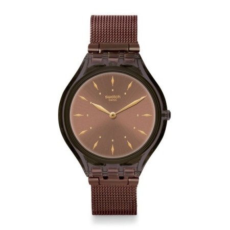 Orologio Swatch Skin Skinchoc maglia milano color cioccolato - SVOC101M
