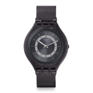 Orologio Swatch Skin Skinight maglia milano nero e argento - SVUB105M