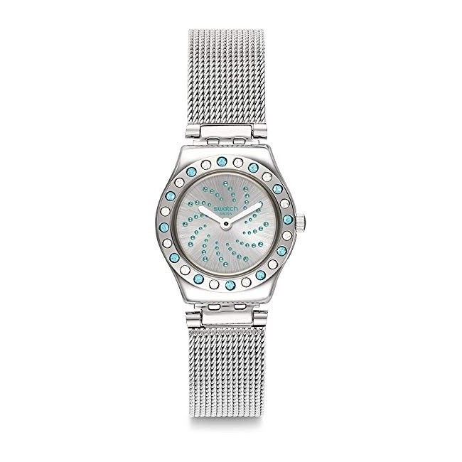 Orologio Swatch Meche Bleue piccolo magllia mesh swarovski - YSS320M