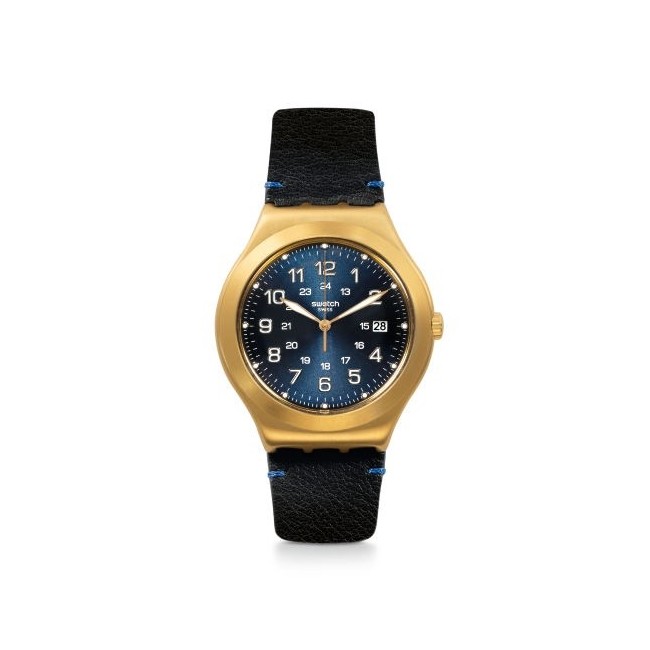 Swatch orologio Happy Joe Golden in pelle cassa gold - YWG408
