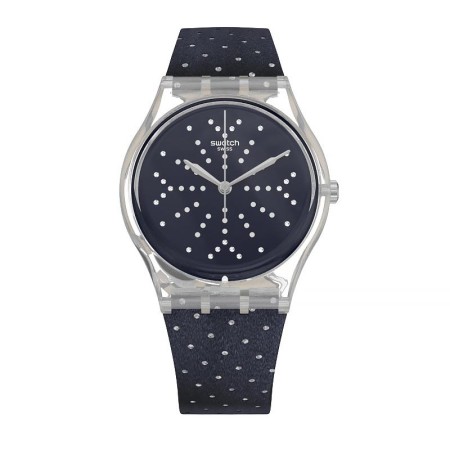 Swatch orologio Flocon velluto blu a pois silver - GE262