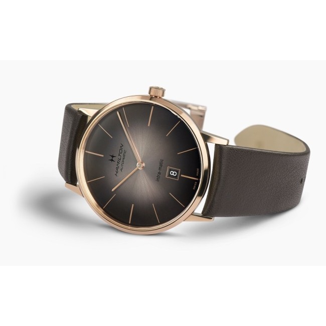 Hamilton Intra Matic Car Chocolate Rosé watch H38745501