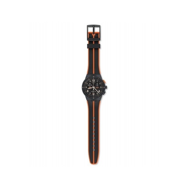 Swatch watch Laserai chrono black orange silicone - SUSA402