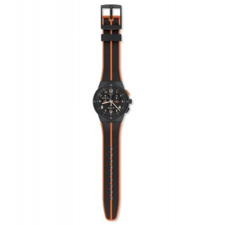 Swatch orologio Laserai crono nero arancio silicone - SUSA402