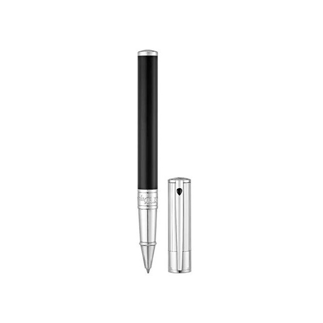 Dupont penna roller Initial Duo Tone nera cappuccio silver - 262201