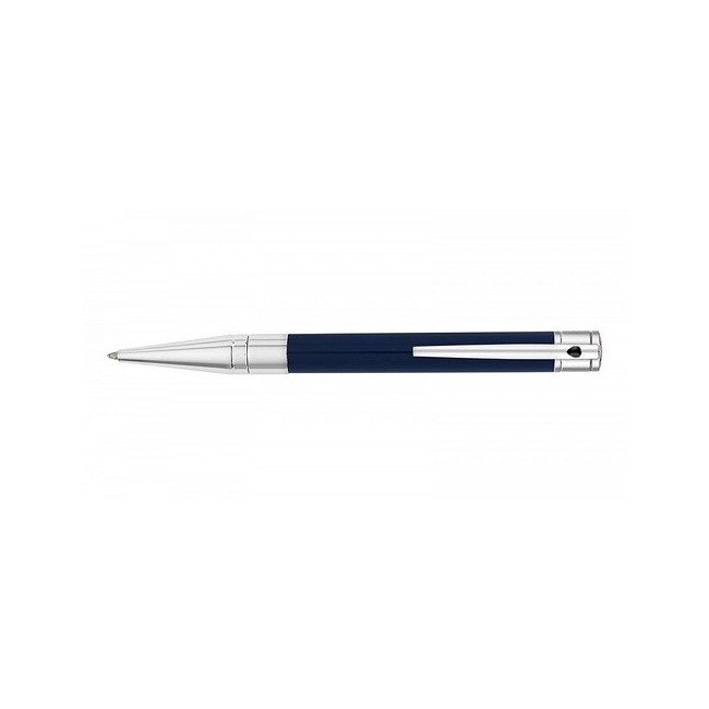 Penna Dupont a sfera D- Initial Blu lucido ed argento - 265205