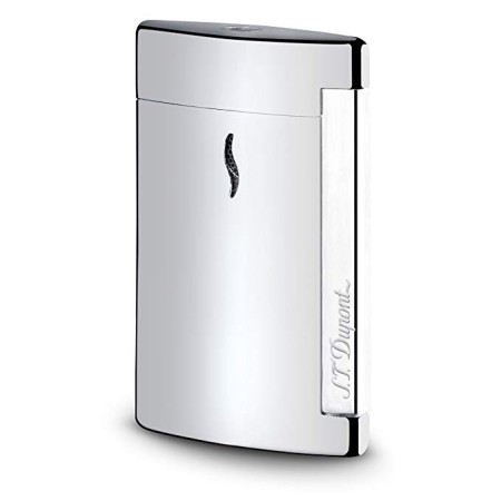 Dupont Lighter Minijet chromed silver smooth engraved logo - 010502