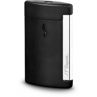 Dupont Feuerzeug Minijet verchromt schwarz matt graviertes Logo - 010503