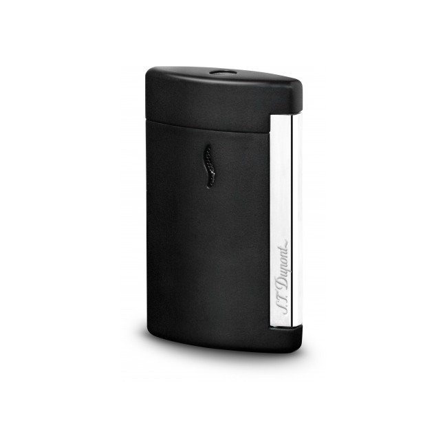 Dupont lighter Minijet chromed black mat engraved logo - 010503
