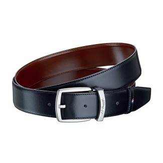Cintura uomo Dupont pelle lucida nero e cognac doubleface - 8210153