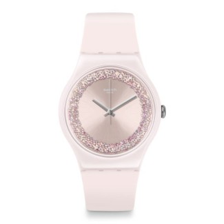 Swatch orologio Pinksparkles silicone rosa con swarovski bianchi - SUOP110
