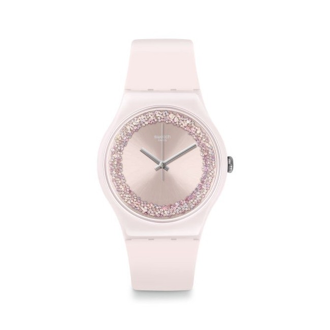 Pinksparkles pink swatch watch with white swarovski Swarovski - SUOP110